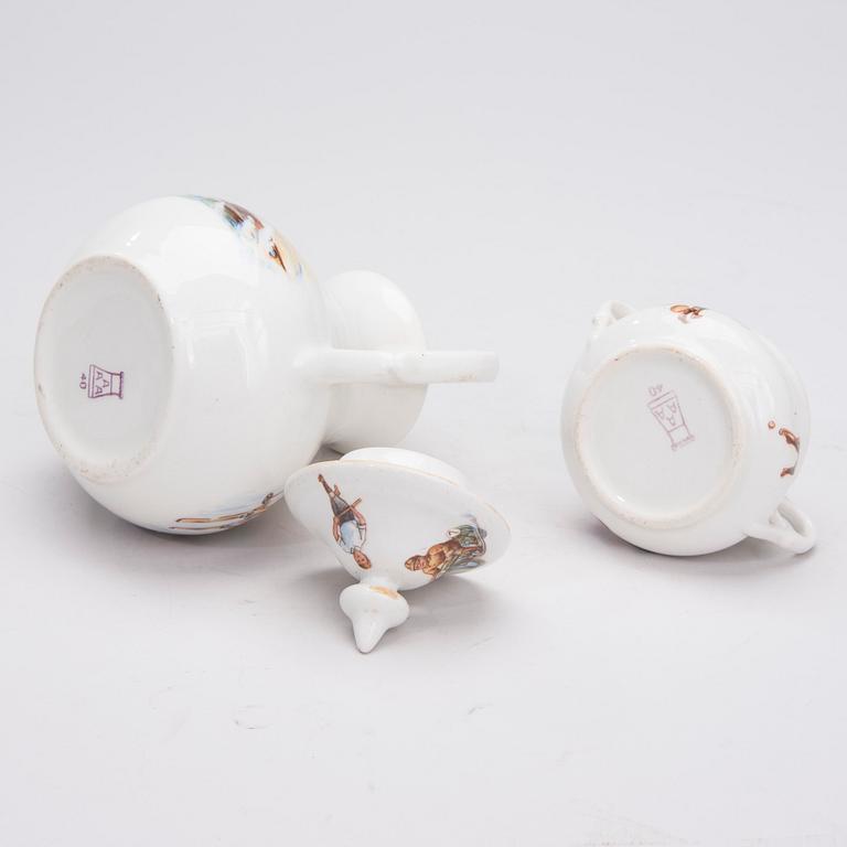 BARNSERVIS, 7 delar, porslin, Arabia, 1920-30-tal.