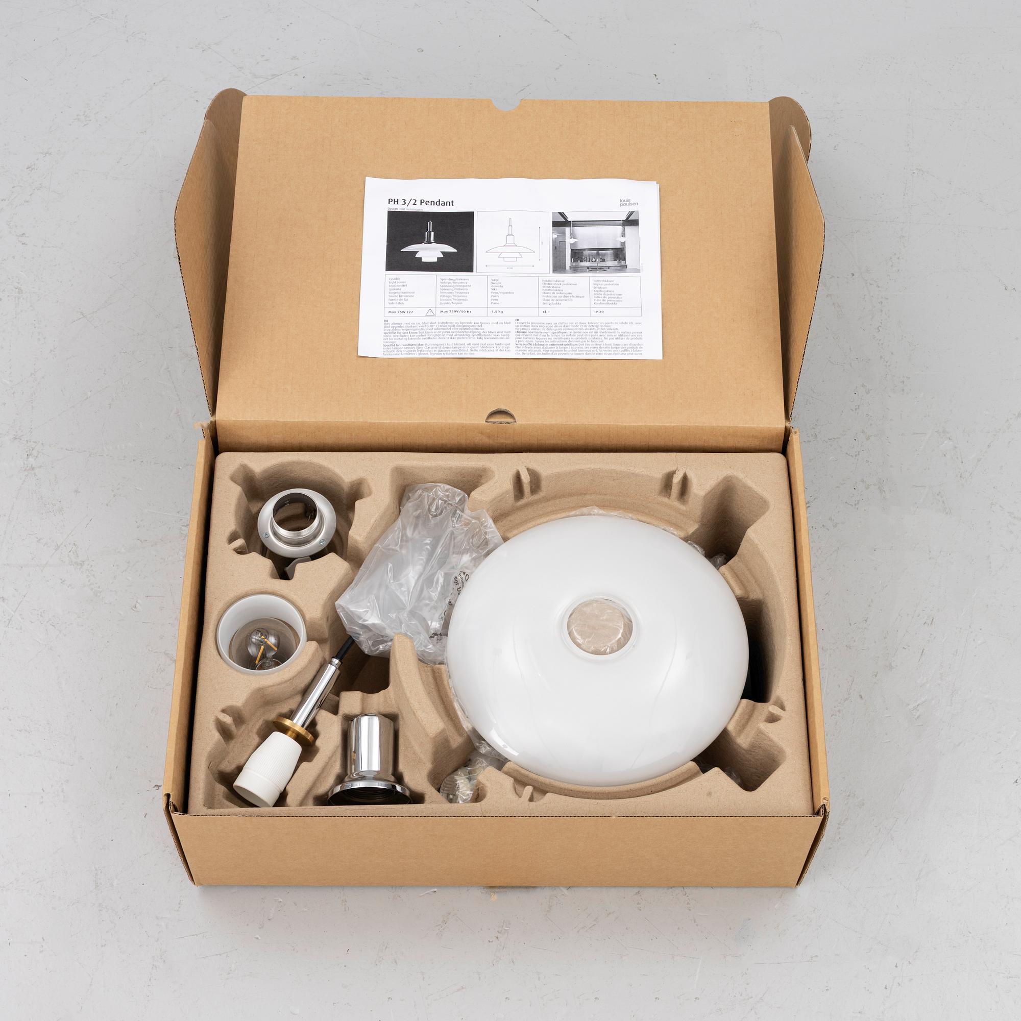 Poul Henningsen, ceiling lamp, "PH 3/2" Louis Poulsen, Denmark.