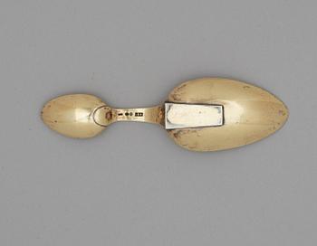 A Swedish 19th century silver-gilt medicine-spoon, marks of Jonas Lindberg, Stockholm 1827.