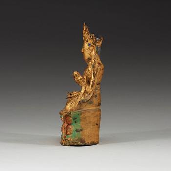 A bronze Guanyin, Qing dynasty (1644-1912).