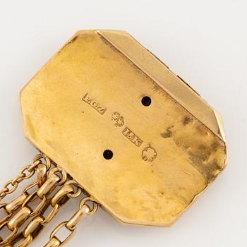 Armband 18K guld med silluettporträtt, sengustavianskt, 1700/1800-tal.