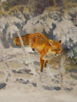 Bruno Liljefors, Fox in a winter landscape.