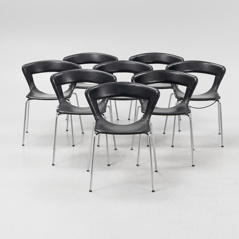 Susanne Grønlund, a set of eight chairs, Fredericia, Denmark.