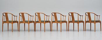 Hans J. Wegner, "Kina-stolen" 6 st, Fritz Hansen, Danmark 1967.