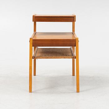 Emil Lindvall, a teak veneered bedside table, Nybro, dated 1963.