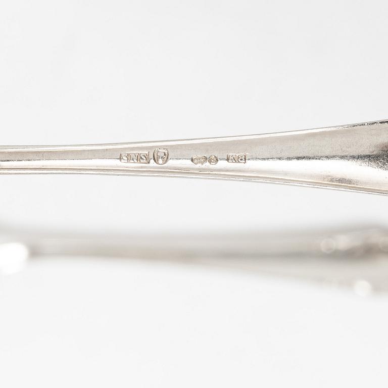 32 silver tea and coffee spoons, two diffrent models, Sweden, 20th century.