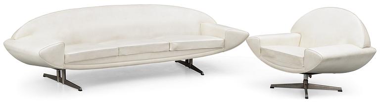 A Johannes Andersen sofa and easy chair, 'Capri', Trensum, Sweden 1960's.