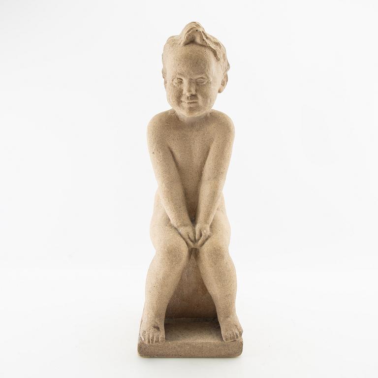 Okänd konstnär 1900-tal, skulptur Sittande barn.