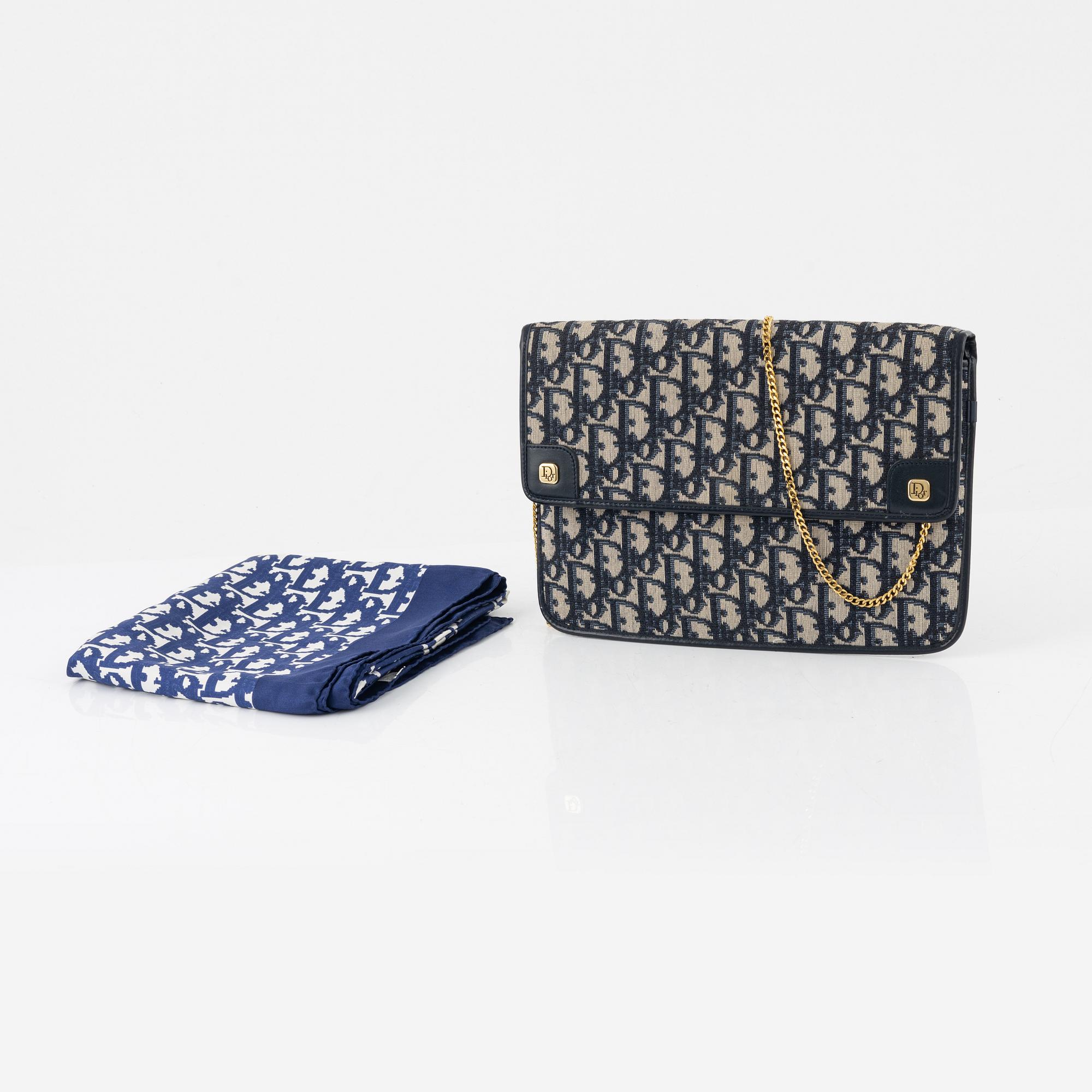 Christian Dior, bag and scarf.