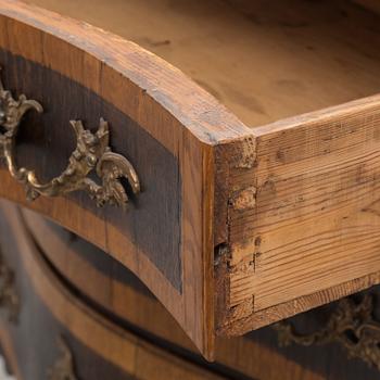 A 19th century Baroque style oak chest of drawers.