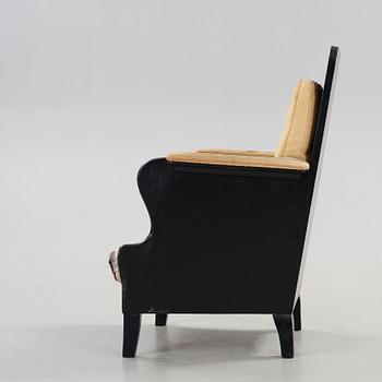 Carl Bergsten, a black lacquered armchair, Nordiska Kompaniet, Sweden ca 1918.