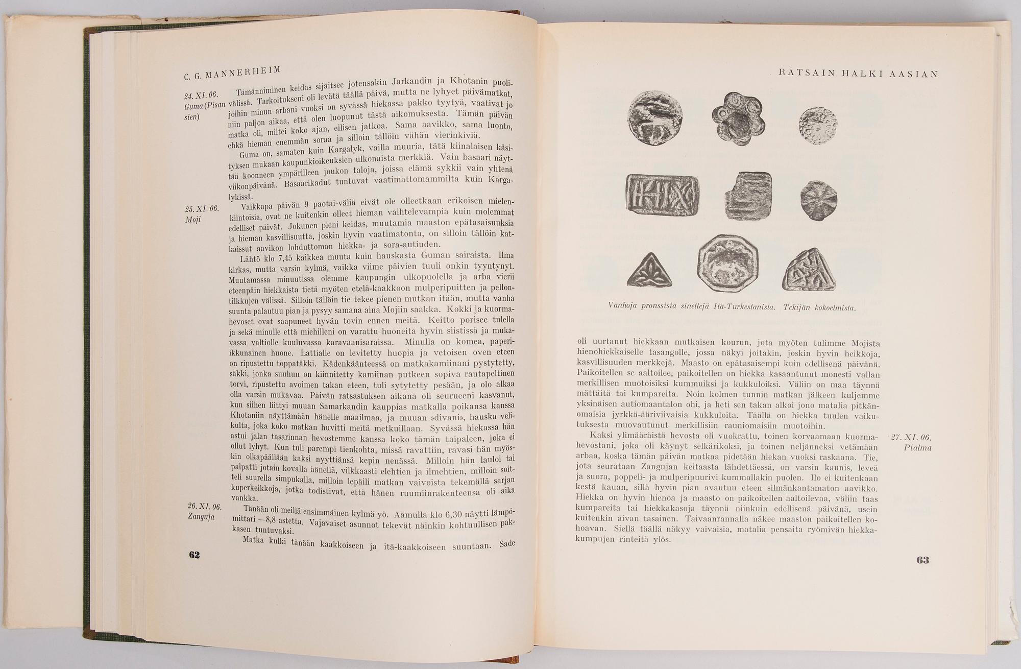 TRYCKBILD, 1940-tal, och BOK, "C. G. Mannerheim - Ratsain halki Aasian", Oy Suomen kirja, Helsingfors 1941.