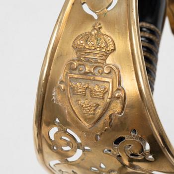 A Swedish cavalry officer's sword, 1893 pattern, with scabbard.