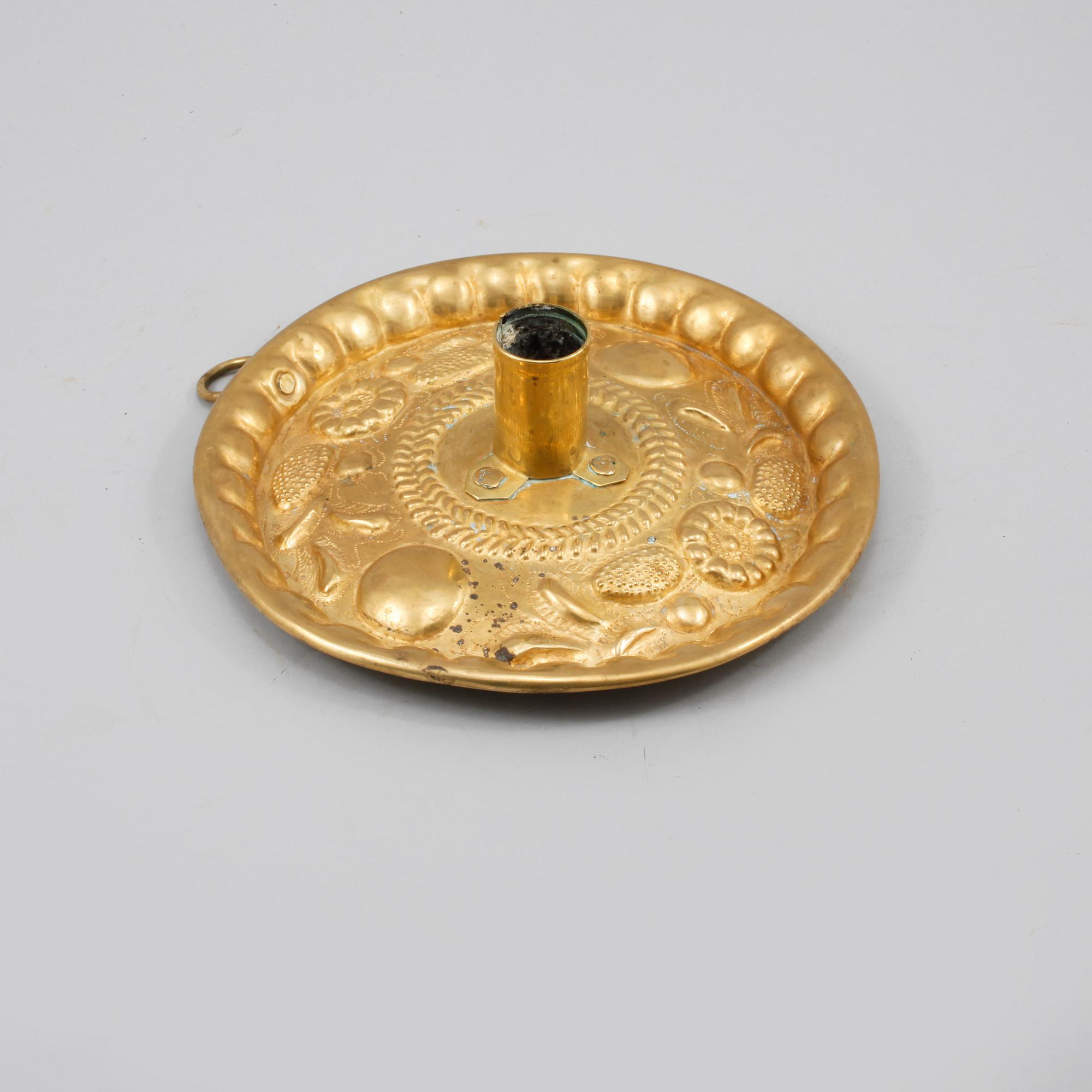 LJUSSTAKE, mässing, barock, 1700-tal.