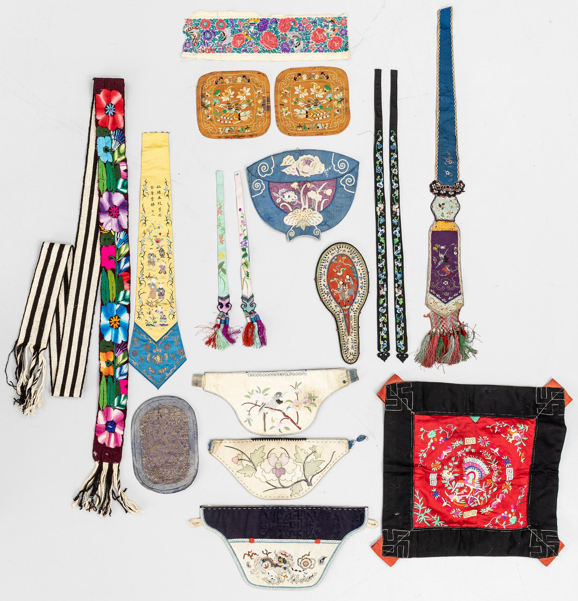 A group lot of Chinese textiles, late Qing dynasty/early 20th century.