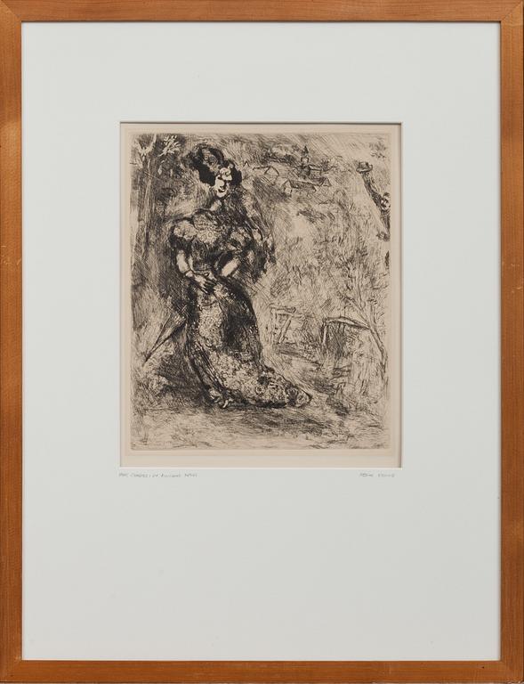 MARC CHAGALL, originaletsning. Signerad i plåten.
