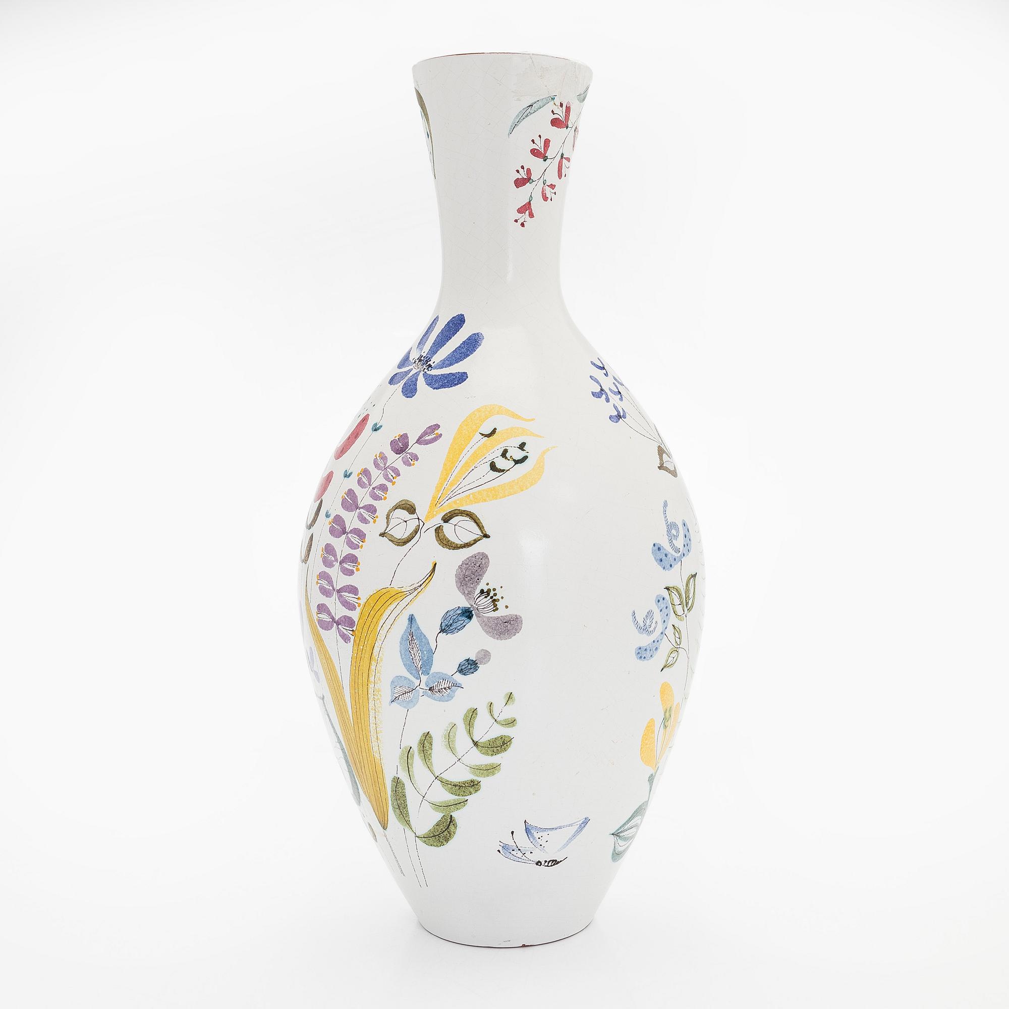 Stig Lindberg, vase and two mirrors, earthenware vase, Gustavsbergs studio.