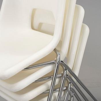 8 plastic chairs, modell "Järvi" by Niels Gammelgaard, Ikea Classics, 1979.