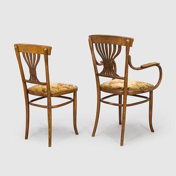 Early 20th century suite of furniture, 7 pieces, Fischer, Austria.