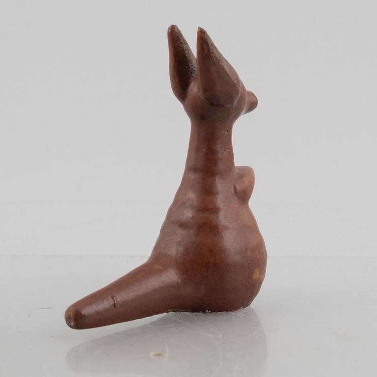 Lisa Larson, a stoneware figurine in two parts, 'Känguru', Gustavsberg, in production 1966-1979.