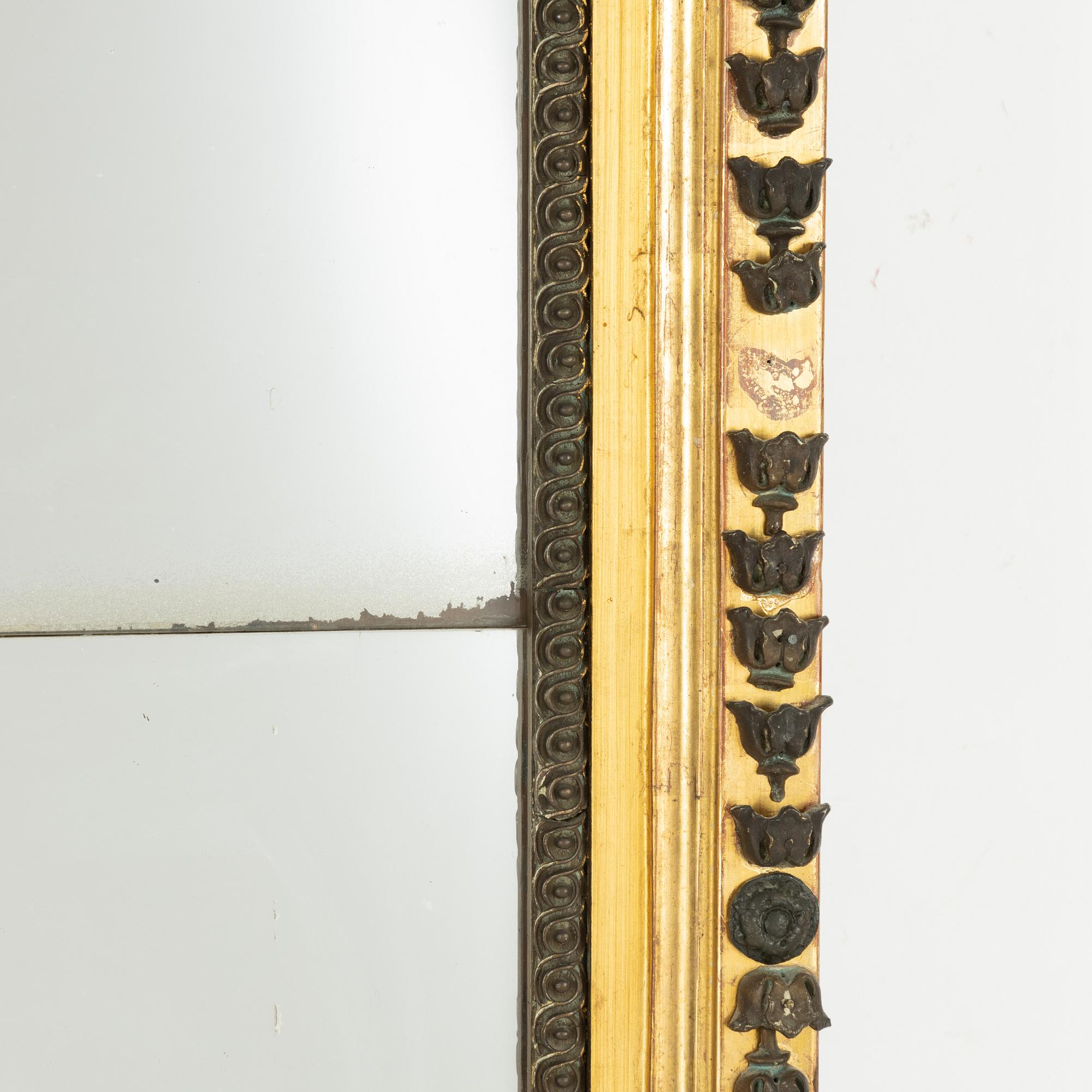 Mirror/mirror wall panel, late Gustavian, circa 1800.