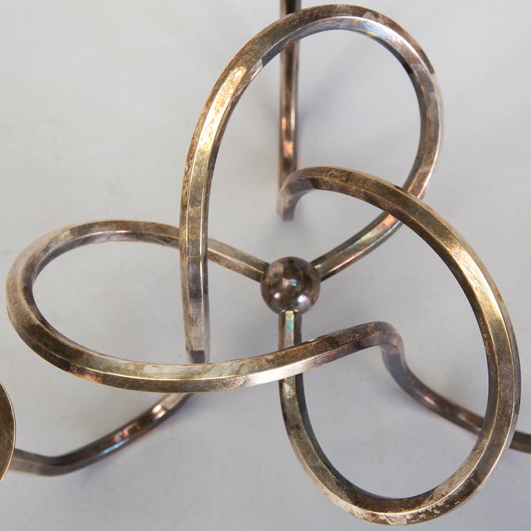 LJUSSTAKE, "Vänskapsknuten", försilvrad, Josef Frank för Svenskt Tenn, formgiven 1938.
