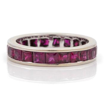 A circa 4.30 ct ruby eternity ring.