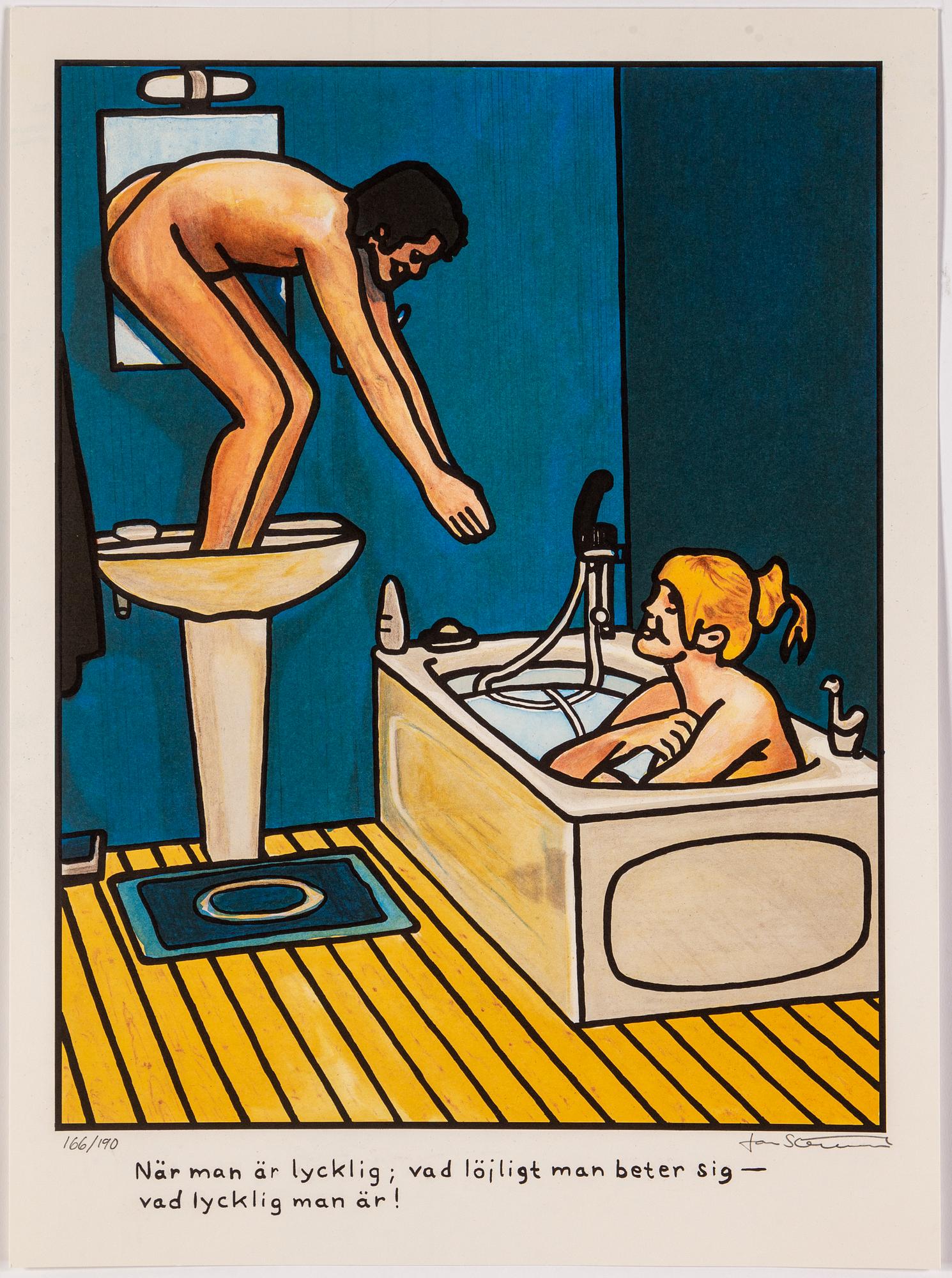JAN STENMARK, färglitografi, signerad 166/190.