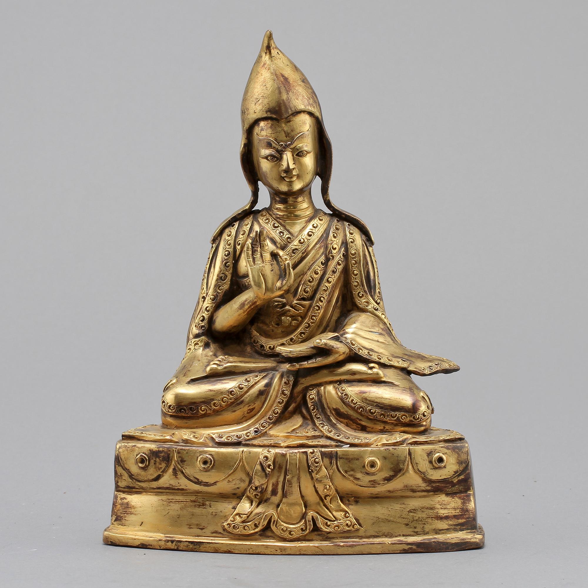 BUDDHA, förgylld brons, orientalisk, 1900-tal.