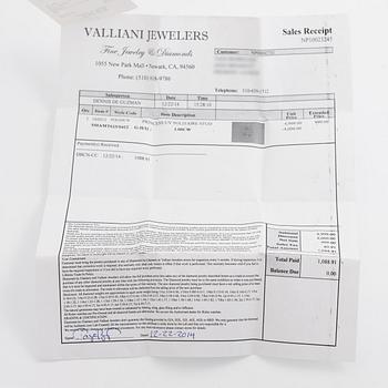 Earrings. a pair, 14K white gold with princess-cut diamonds.