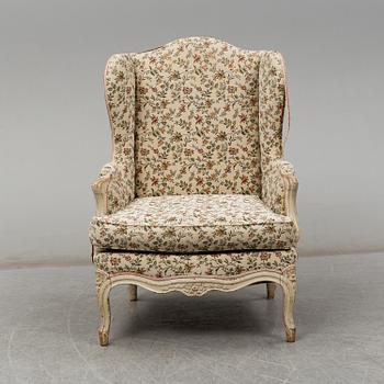 FÅTÖLJ sk BERGERE, rokokostil, 1900-talets början.