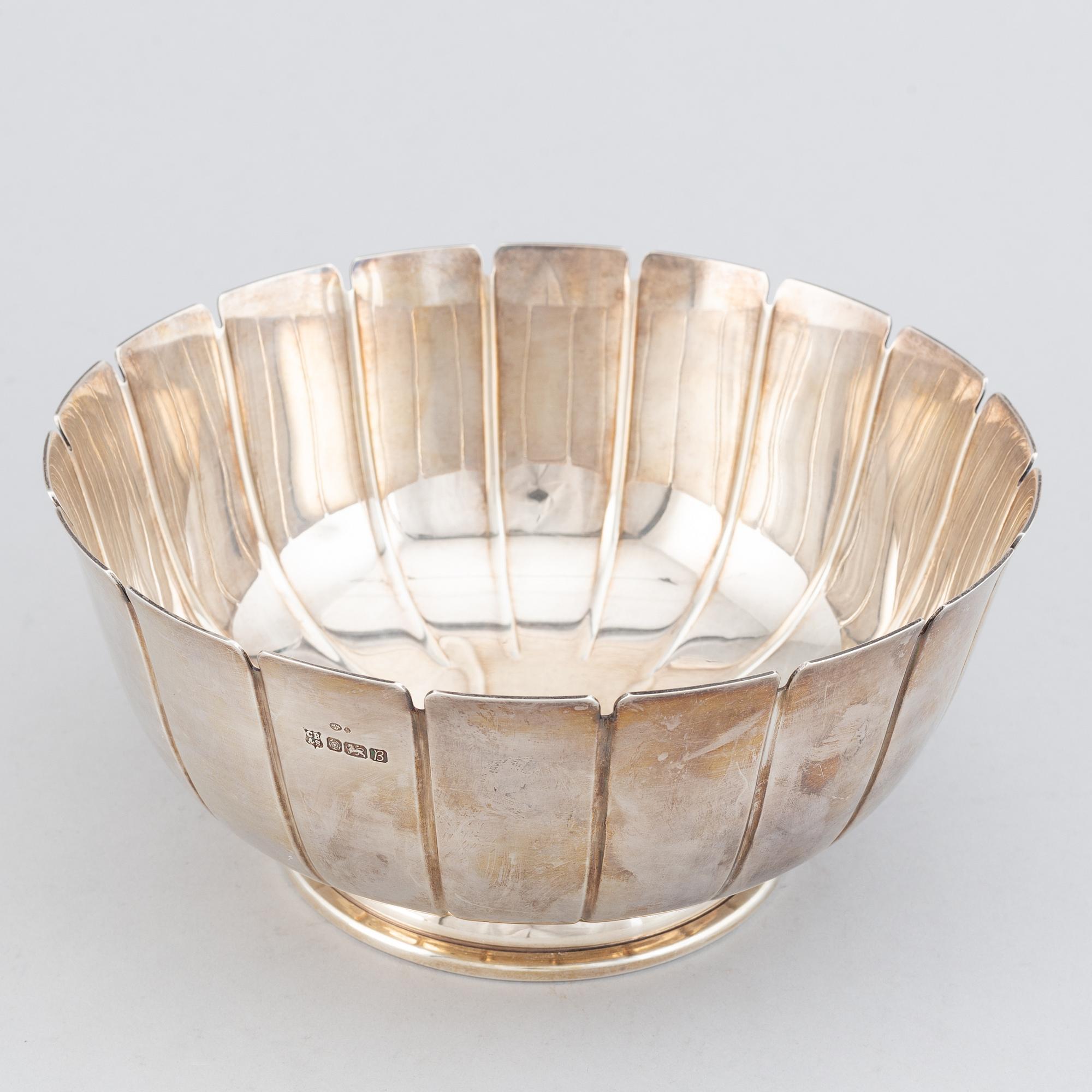 A silver bowl.