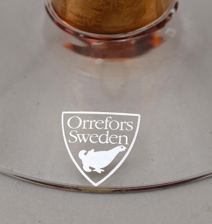 VINGLAS, 7 st samt STARKVINSGLAS, 12 st, Nobel, Gunnar Cyrén, Orrefors.