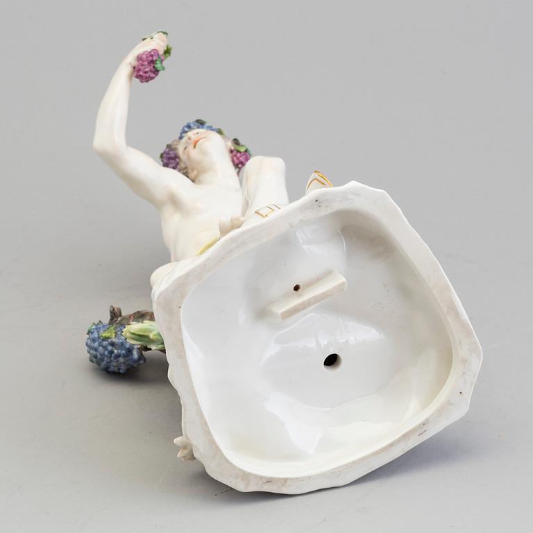 A 20th century porcelain figure of "Bacchus",  model after Dominik Auliczek, Nymphenburg, Germany.