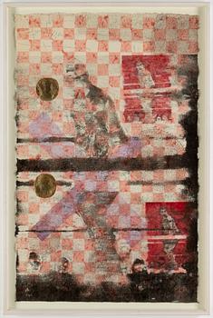 Lee Jaffe, mixed media on paper, signed in pencil and indistinctly dated.