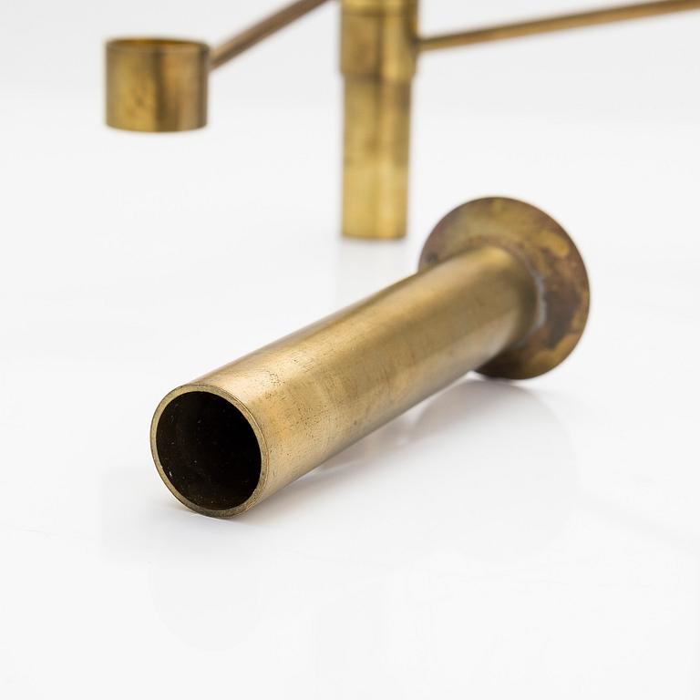 Tapio Wirkkala, a 1970s 'Nonstop' brass serial candelabra, Kultakeskus, Hämeenlinna Finland.