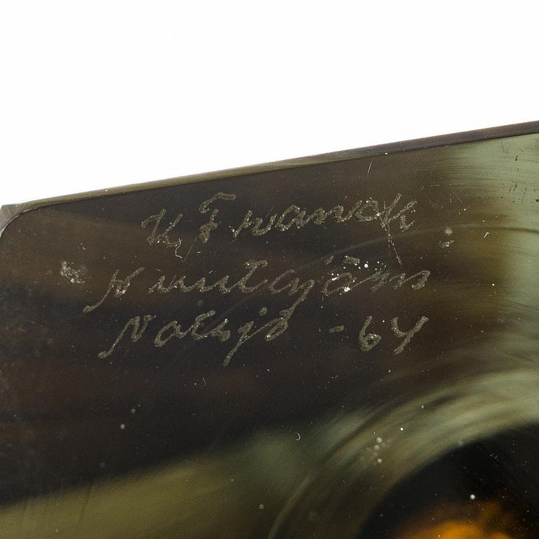 Kaj Franck, skulptur, modell KF 246, signerad K. Franck Nuutajärvi Notsjö -64.