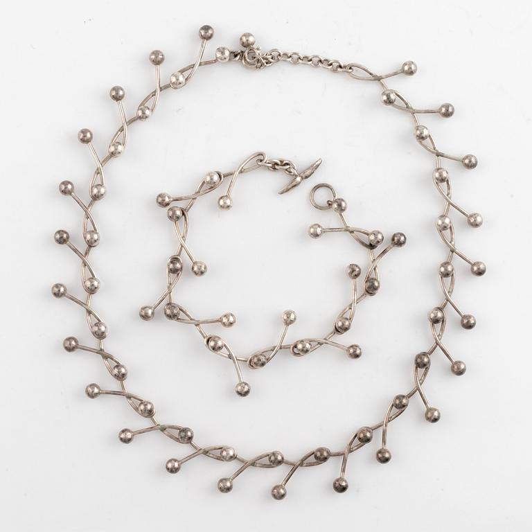 Niels Erik From. Collier samt armband, silver.