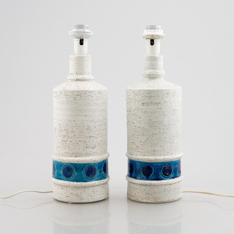 A pair of stoneware table lamps, Bitossi, Italy, 1960's/70's.