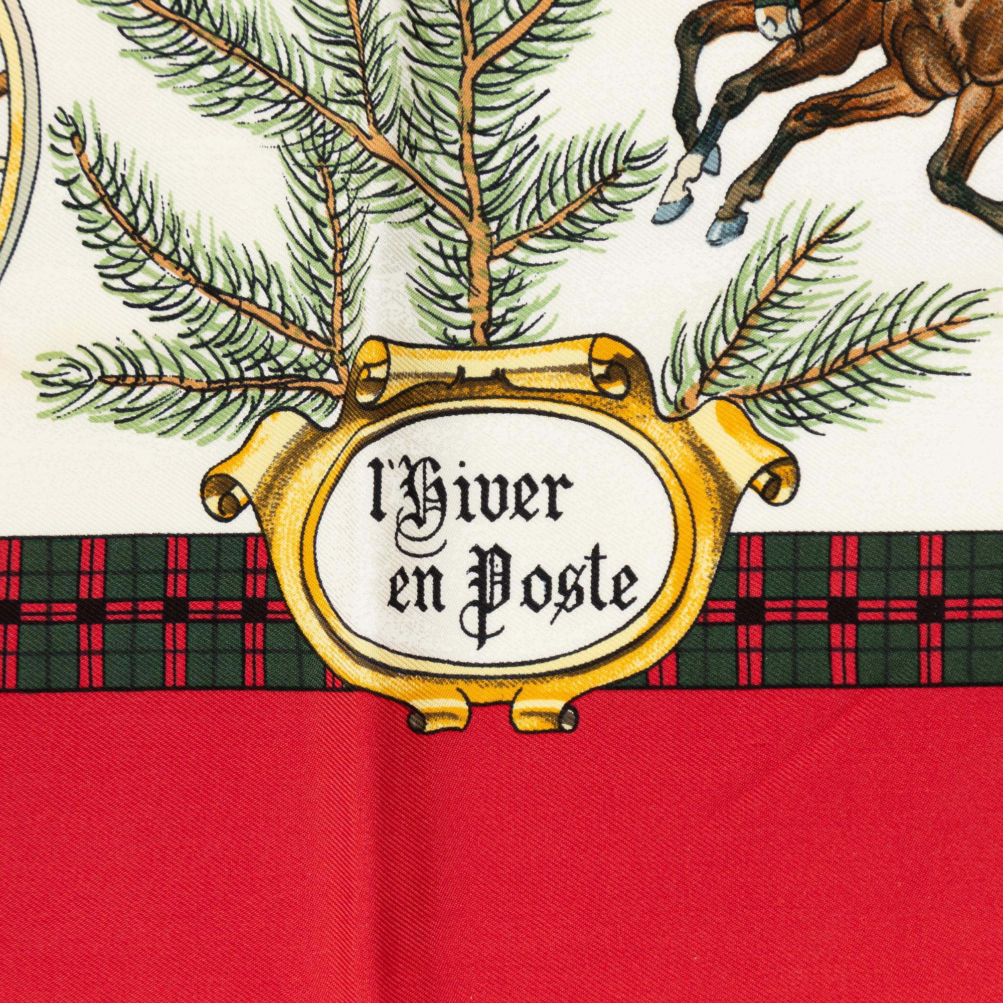 Hermès, scarf "L'Hiver en Poste".