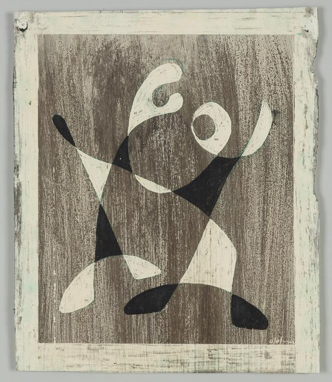 Pierre Olofsson, blandteknik på papper, signerad.