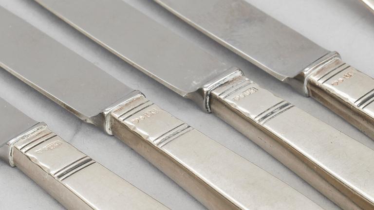 SMÖRGÅSBESTICK, 12 delar, silver. Modell Rosenholm. GAB 1969. Vikt 326 gr.