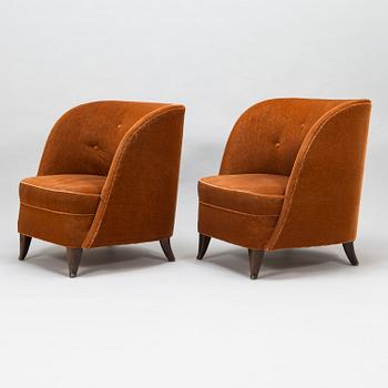 GUNNEL NYMAN, a pair of late 1930's armchairs for Oy Boman Ab.