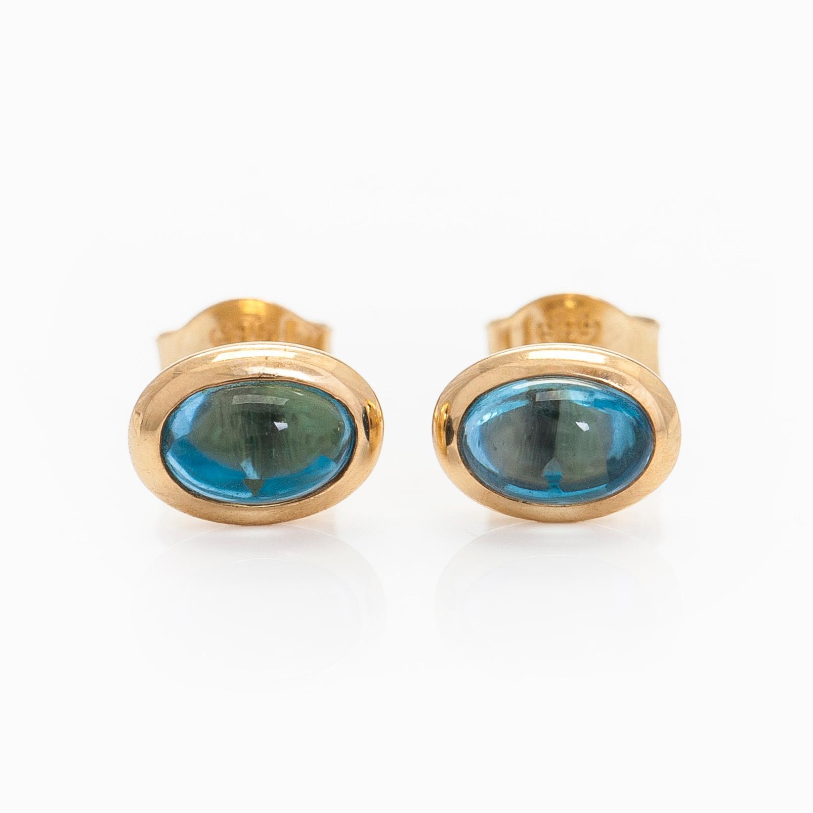 Efva Attling, a pair of 18K gold "Love Bead" earrings with topazes.