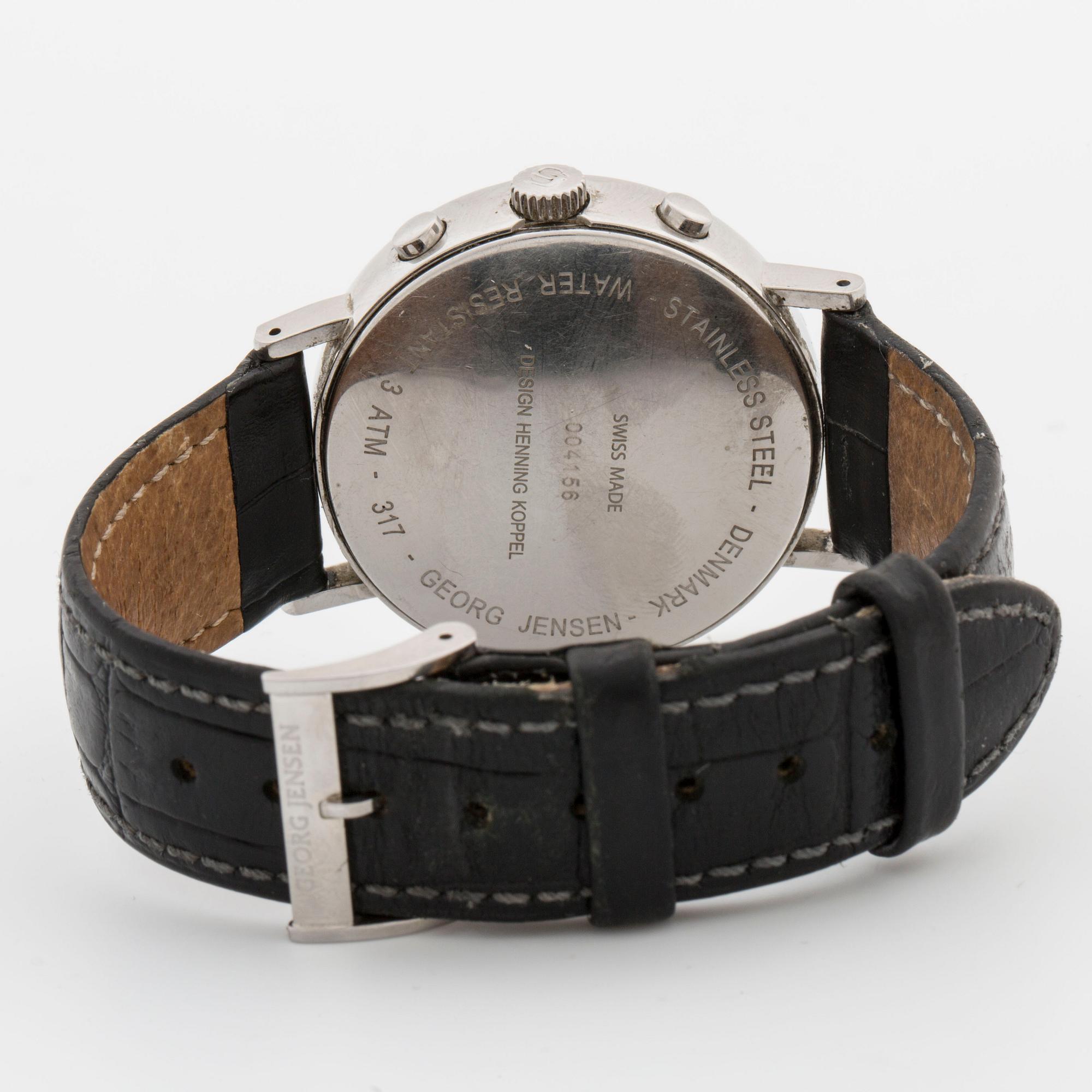 GEORG JENSEN, armbandsur, kronograf design Henning Koppel, 38 mm,