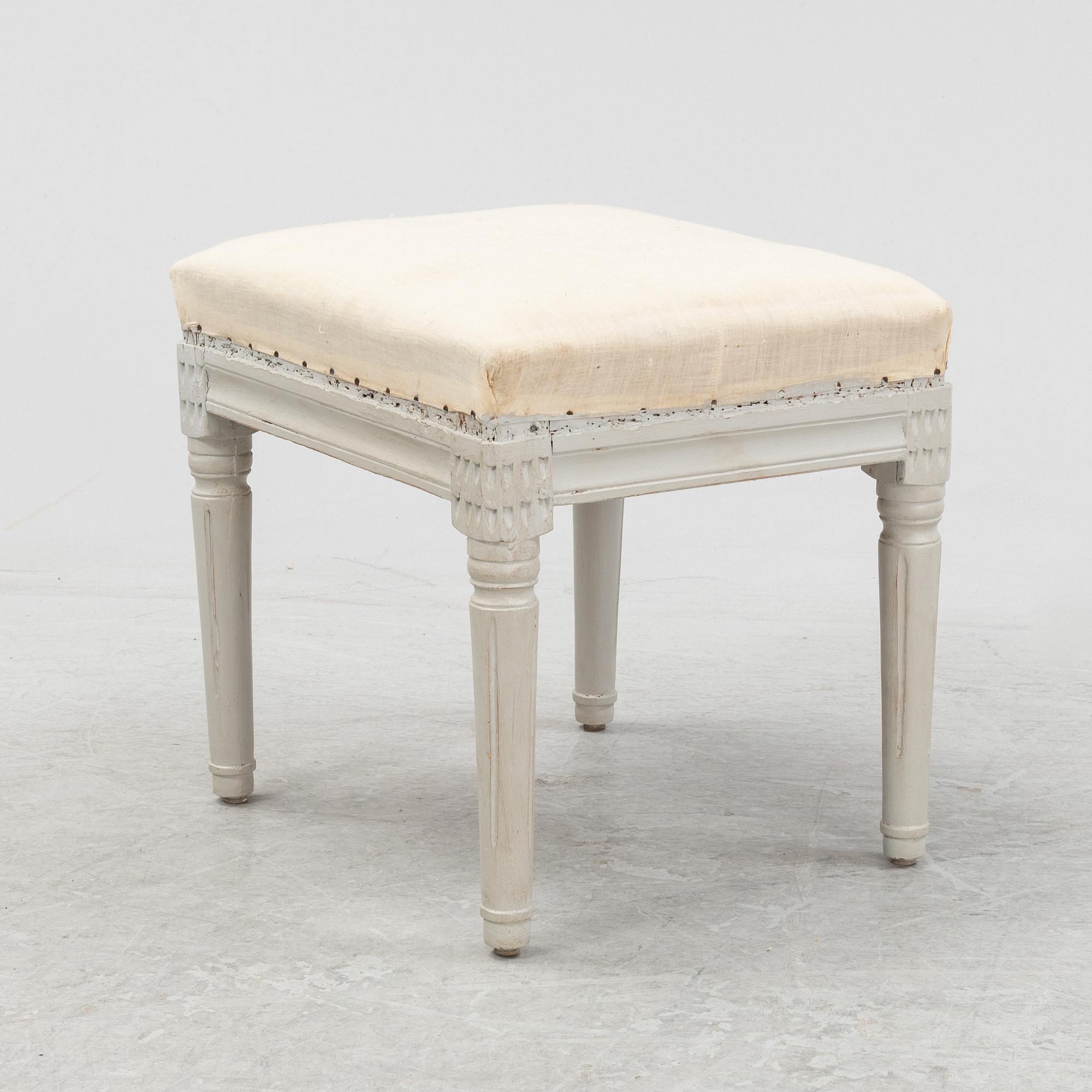 A Gustavian stool, around 1800.