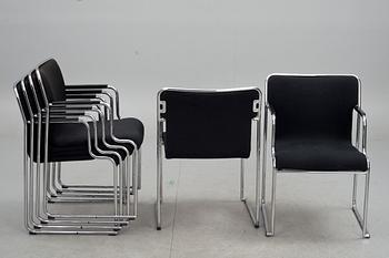 KARMSTOLAR, 6 st, Lindau & Lindekrantz, Lammhults, Sverige, 1990-tal.