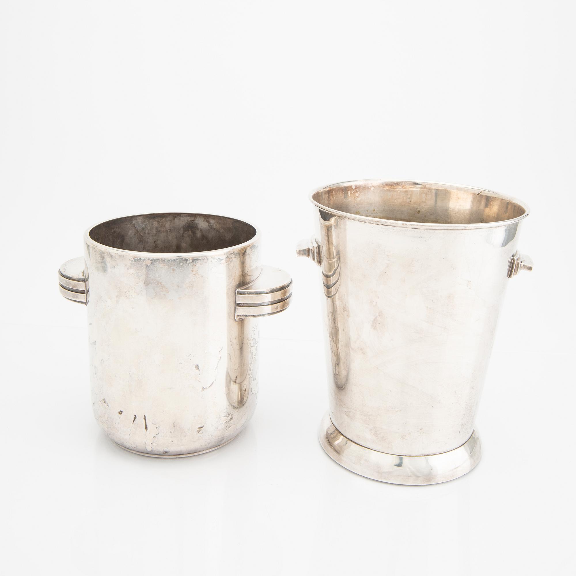 A pair of epns Art deco early 1900s vine cooler.