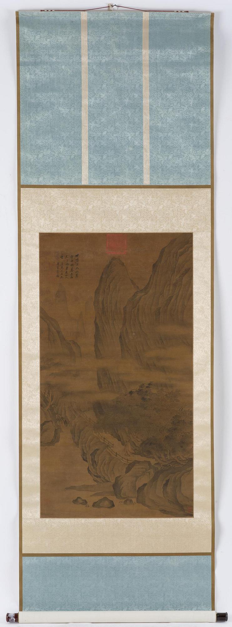A Chinese scroll painting signed 瓮斋 Sheng Zhai, dated 1829.