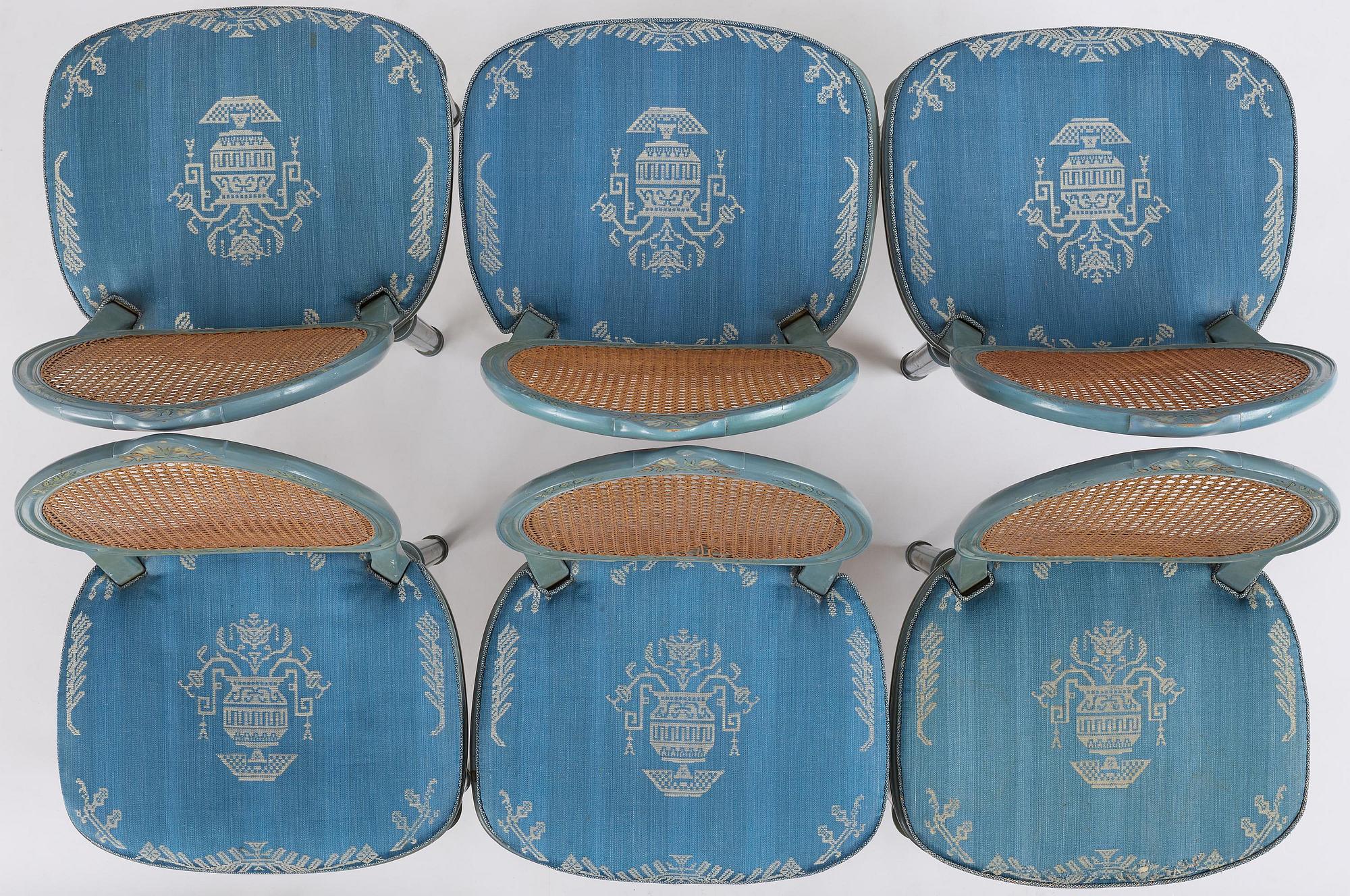Carl Malmsten, a set of six Swedish Grace chairs, cabinetmaker Albin Johansson, Stockholm, for Villa Kvikkjokk, 1927.
